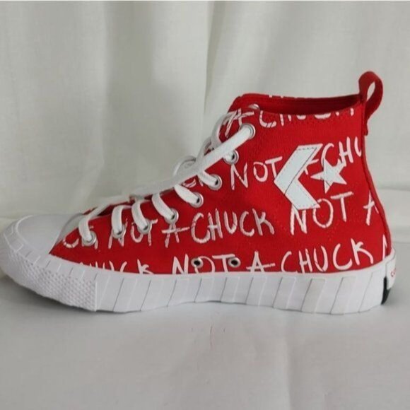 Converse High Tops 9 Red  UNT1TL3D Not A Chuck - Picture 4 of 9